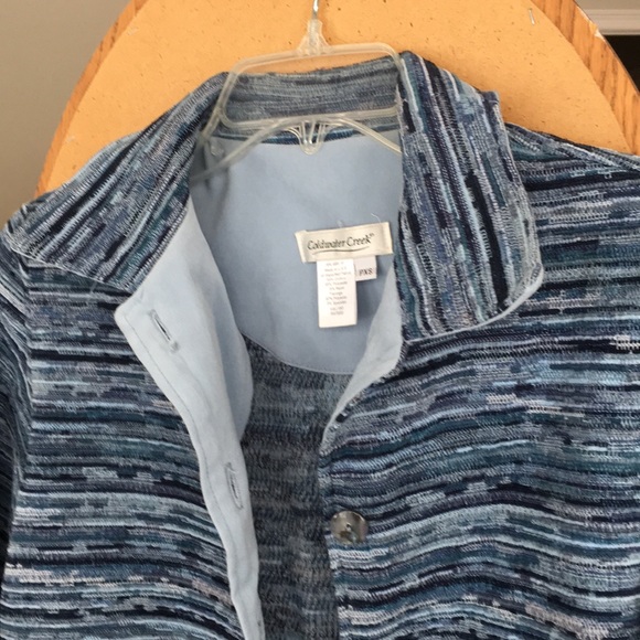 Coldwater Creek Blue Button Up Sweater Jacket - Picture 3 of 11